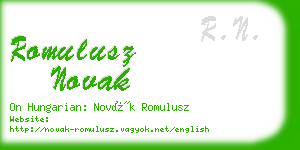 romulusz novak business card